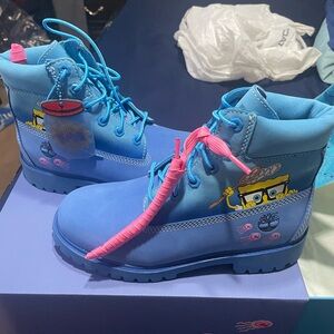 Timberland Kids Blue and Pink Boots